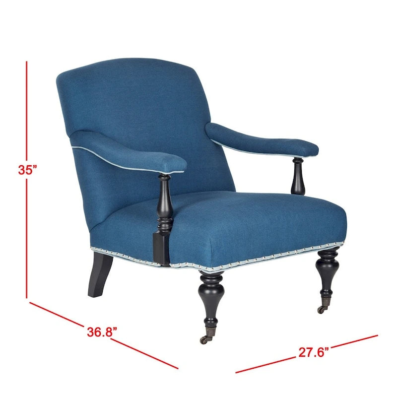 Poltrona Steel Blue / Antracite con rivestimento bianco, Posto singolo, 28"L × 37"P × 35"H