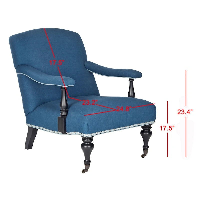 Poltrona Steel Blue / Antracite con rivestimento bianco, Posto singolo, 28"L × 37"P × 35"H