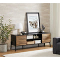 Mid-Century Modern TV Stand for up to 65  Flat Screen, Wood, 59 