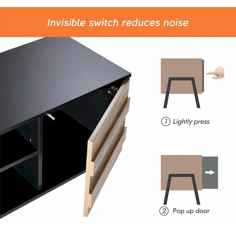 Mobile TV marrone stile metà secolo da 59" per schermi piatti fino a 65", montaggio da 1 persona