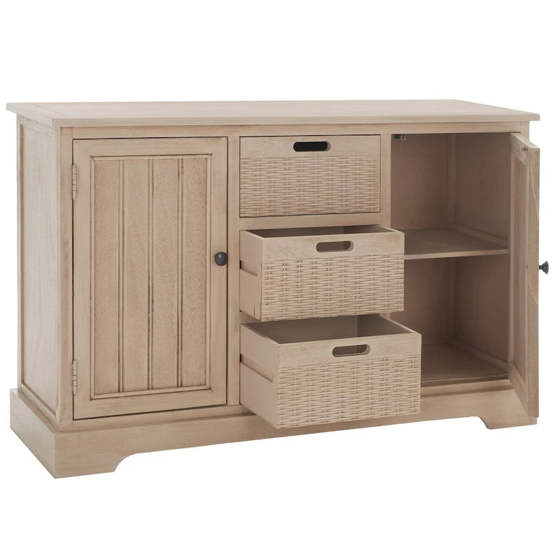 Consolle a 2 cassetti con 3 cestini rimovibili nera / bianca anticata / color sabbia / marrone, montaggio da 1 persona