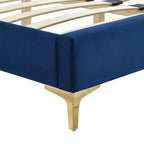 Letto a piattaforma Queen in velluto trapuntato a canale – Carbone / Blu / Bianco / Rosa, 2 persone