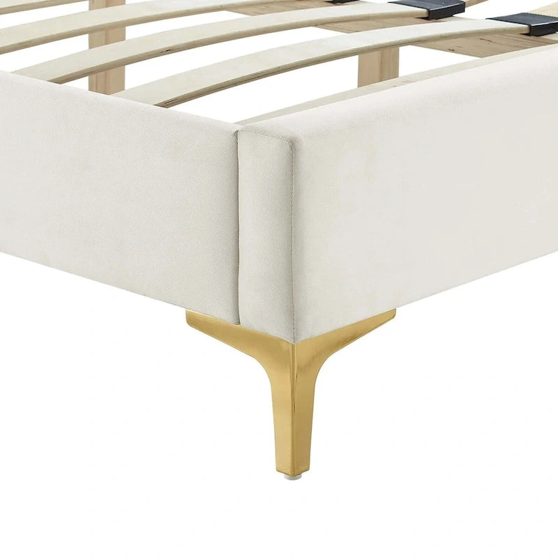 Letto a piattaforma Queen in velluto trapuntato a canale – Carbone / Blu / Bianco / Rosa, 2 persone