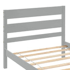 Letto singolo grigio/espresso/bianco con testiera e pediera, 1 persona