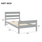 Letto singolo grigio/espresso/bianco con testiera e pediera, 1 persona