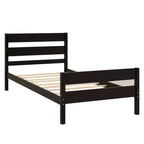 Letto singolo grigio/espresso/bianco con testiera e pediera, 1 persona