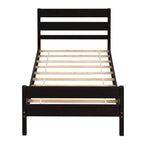 Letto singolo grigio/espresso/bianco con testiera e pediera, 1 persona