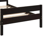 Letto singolo grigio/espresso/bianco con testiera e pediera, 1 persona