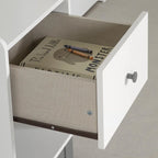 Comodino a 1 cassetto grigio chiaro e bianco, cameretta per bambini, 1 posto