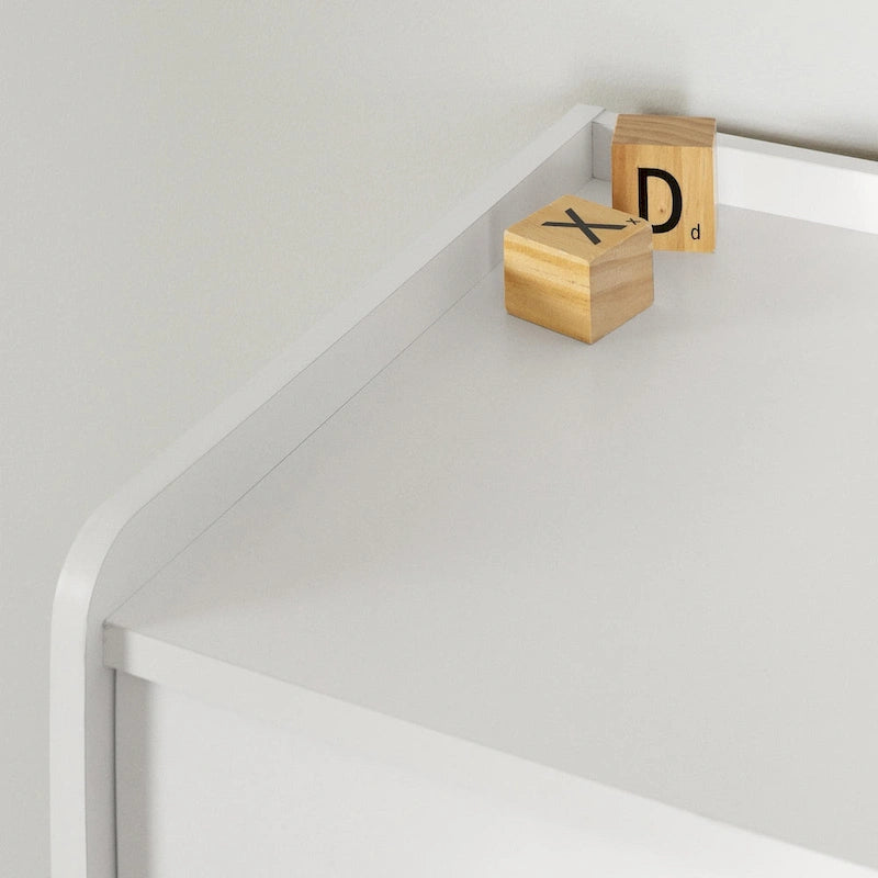 Comodino a 1 cassetto grigio chiaro e bianco, cameretta per bambini, 1 posto