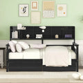 Daybed singolo (80 x 190 cm) con 2 cassetti e ripiano in colori Espresso, Grigio, Bianco.