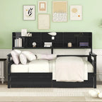 Daybed singolo (80 x 190 cm) con 2 cassetti e ripiano in colori Espresso, Grigio, Bianco.