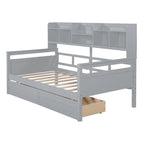 Daybed singolo (80 x 190 cm) con 2 cassetti e ripiano in colori Espresso, Grigio, Bianco.