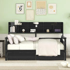 Daybed singolo (80 x 190 cm) con 2 cassetti e ripiano in colori Espresso, Grigio, Bianco.