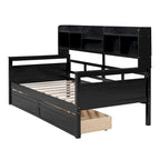 Daybed singolo (80 x 190 cm) con 2 cassetti e ripiano in colori Espresso, Grigio, Bianco.