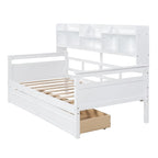 Daybed singolo (80 x 190 cm) con 2 cassetti e ripiano in colori Espresso, Grigio, Bianco.