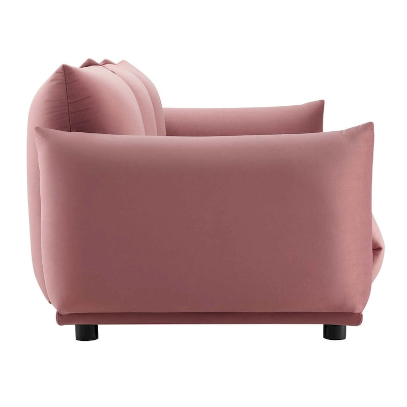 Divano 3 posti in velluto "Performance" grigio / cognac / blu scuro / rosa cipria