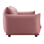 Divano 3 posti in velluto "Performance" grigio / cognac / blu scuro / rosa cipria