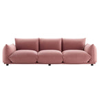 Divano 3 posti in velluto "Performance" grigio / cognac / blu scuro / rosa cipria
