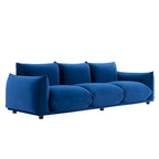 Divano 3 posti in velluto "Performance" grigio / cognac / blu scuro / rosa cipria