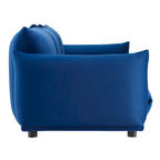 Divano 3 posti in velluto "Performance" grigio / cognac / blu scuro / rosa cipria