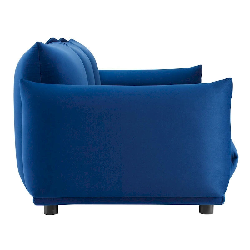 Divano 3 posti in velluto "Performance" grigio / cognac / blu scuro / rosa cipria