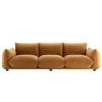 Divano 3 posti in velluto "Performance" grigio / cognac / blu scuro / rosa cipria