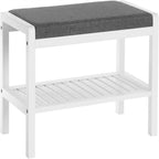 Shoe Rack Bench with Cushion - 12.6 D x 23.6 W x 16.9 H