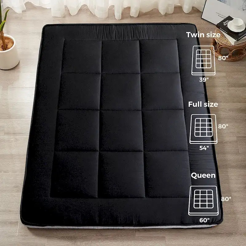 Materasso futon da 6 pollici verde / nero / blu scuro, singolo / a una piazza e mezza / matrimoniale, singolo