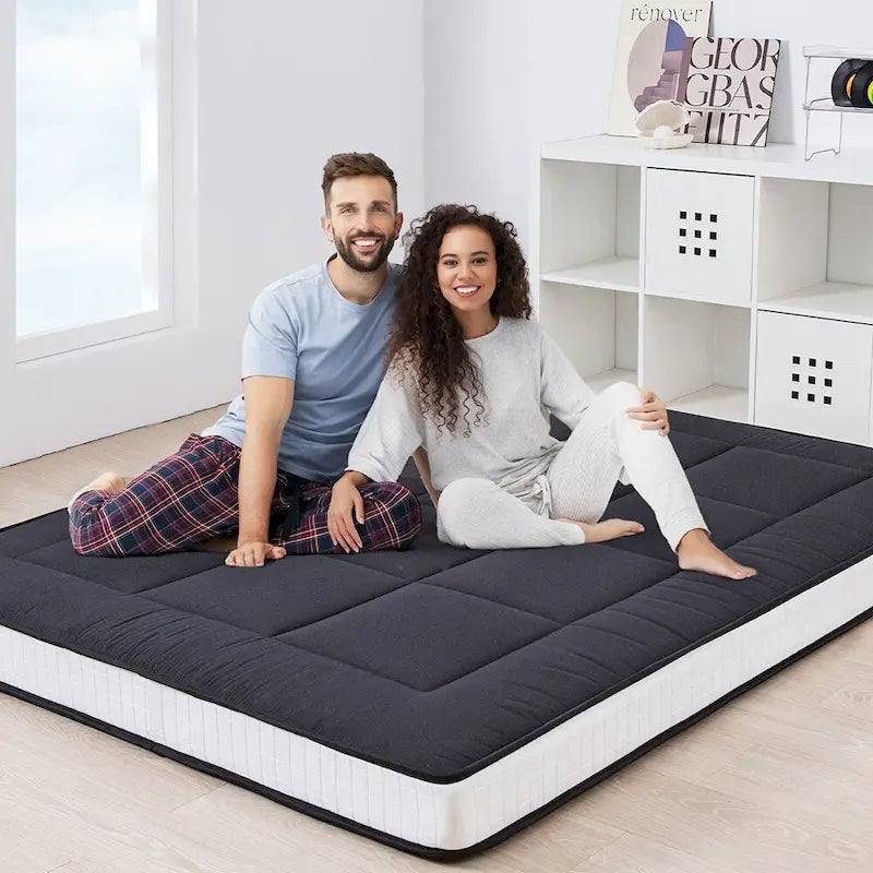 Materasso futon da 6 pollici verde / nero / blu scuro, singolo / a una piazza e mezza / matrimoniale, singolo