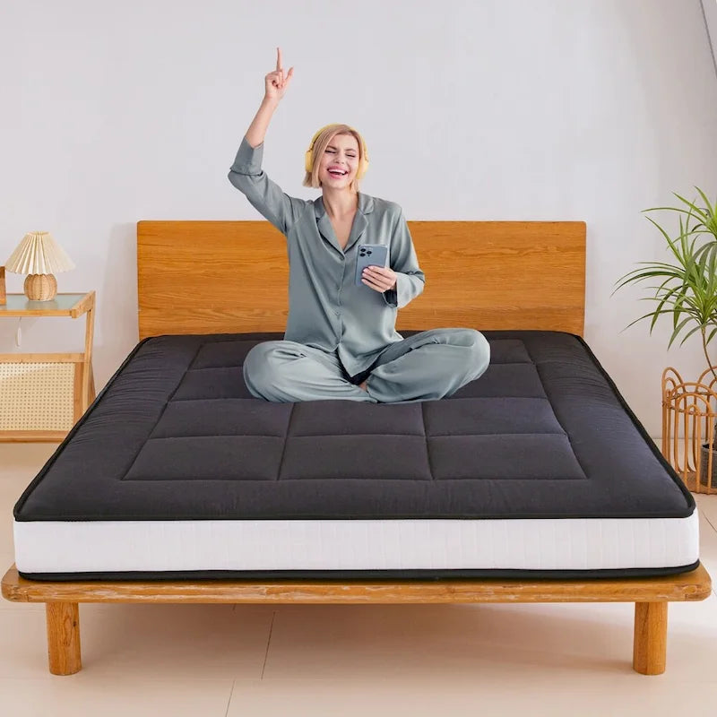 Materasso futon da 6 pollici verde / nero / blu scuro, singolo / a una piazza e mezza / matrimoniale, singolo
