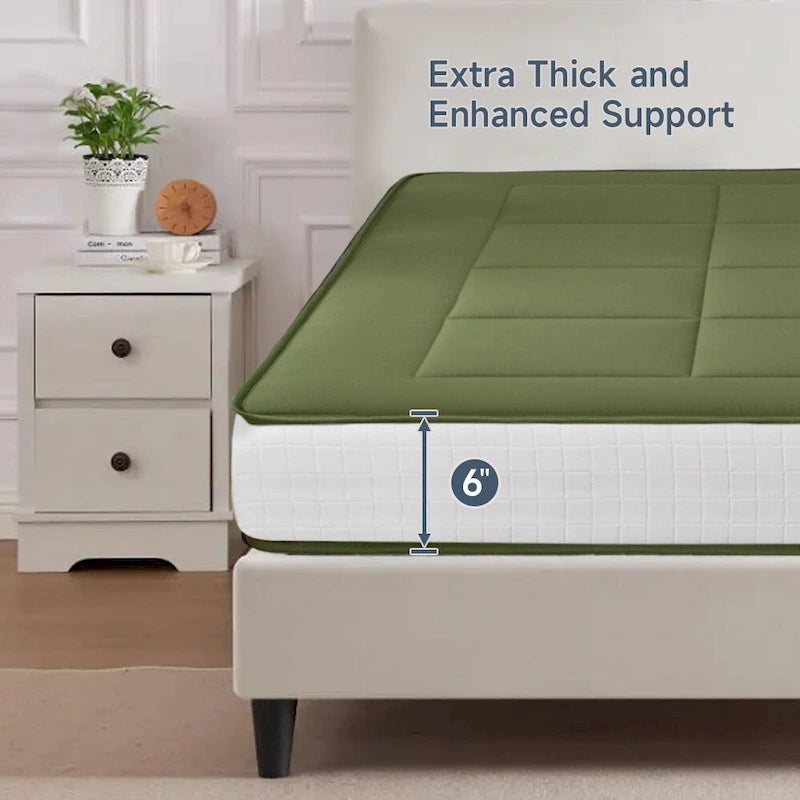 Materasso futon da 6 pollici verde / nero / blu scuro, singolo / a una piazza e mezza / matrimoniale, singolo
