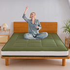 Materasso futon da 6 pollici verde / nero / blu scuro, singolo / a una piazza e mezza / matrimoniale, singolo