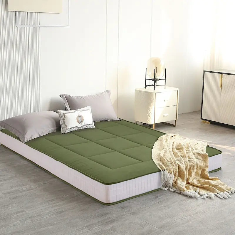 Materasso futon da 6 pollici verde / nero / blu scuro, singolo / a una piazza e mezza / matrimoniale, singolo