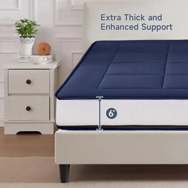 Materasso futon da 6 pollici verde / nero / blu scuro, singolo / a una piazza e mezza / matrimoniale, singolo