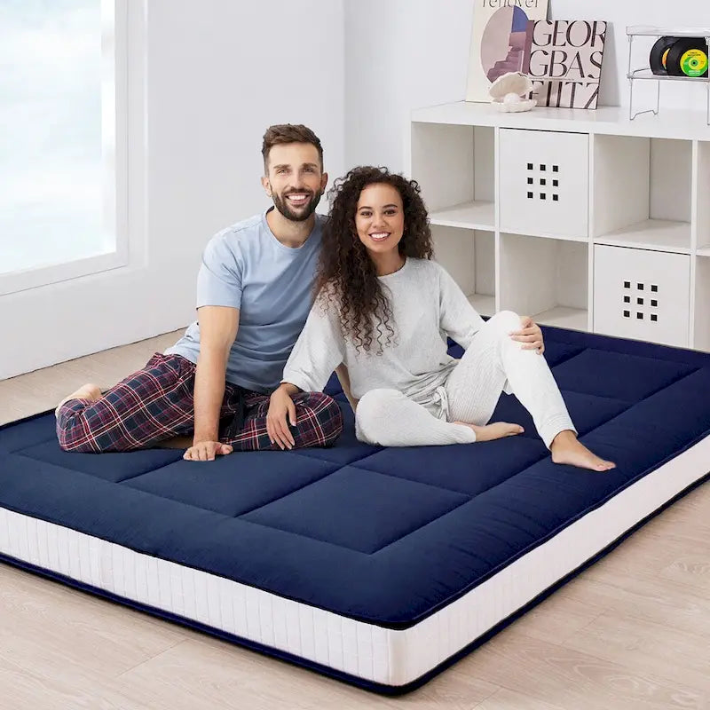 Materasso futon da 6 pollici verde / nero / blu scuro, singolo / a una piazza e mezza / matrimoniale, singolo