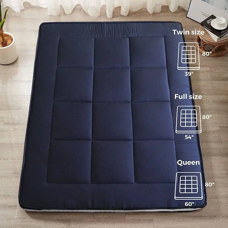 Materasso futon da 6 pollici verde / nero / blu scuro, singolo / a una piazza e mezza / matrimoniale, singolo