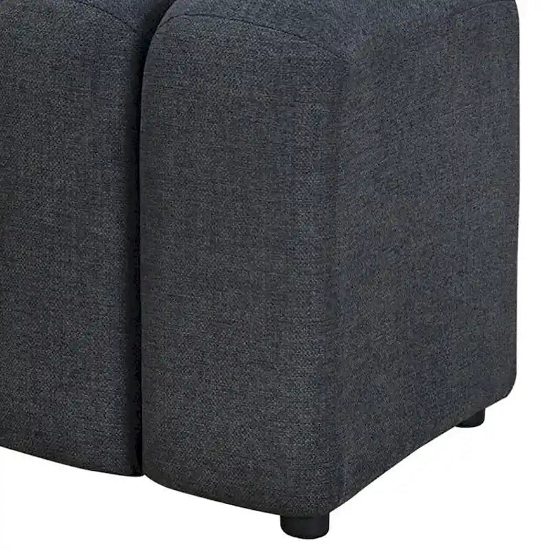 Panca decorativa senza braccioli trapuntata a canali, singolo posto, giallo senape/blu pavone/antracite