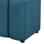 Panca decorativa senza braccioli trapuntata a canali, singolo posto, giallo senape/blu pavone/antracite