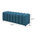 Panca decorativa senza braccioli trapuntata a canali, singolo posto, giallo senape/blu pavone/antracite