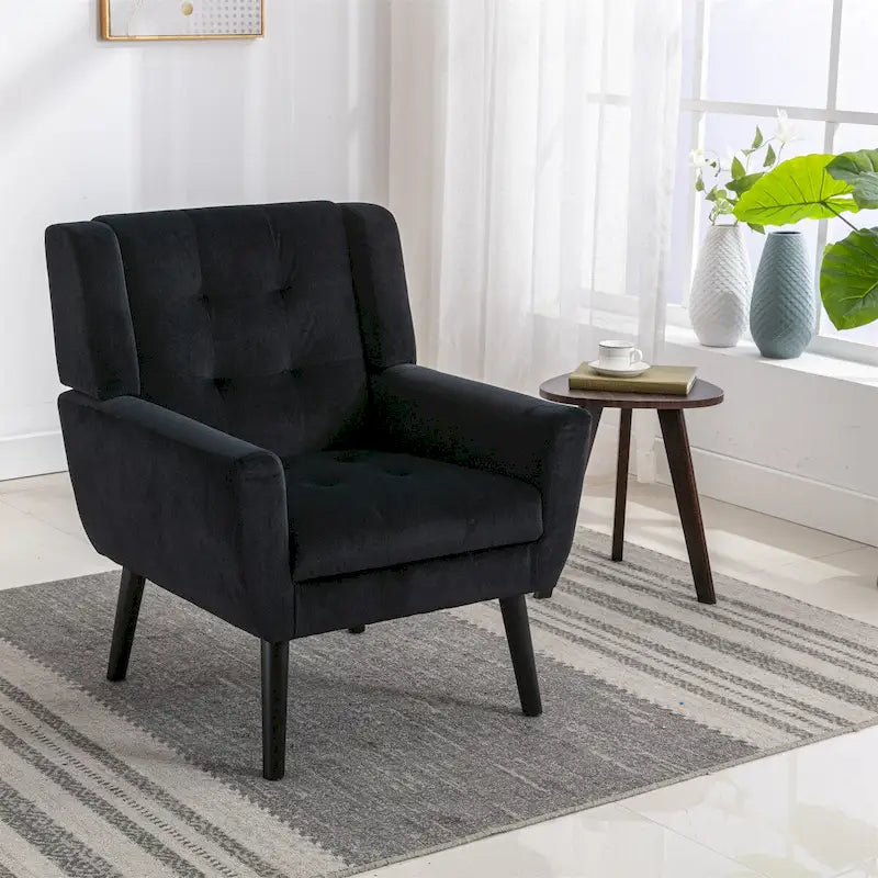 Poltrona Accent in velluto con schienale ergonomico, seduta singola, colori multipli