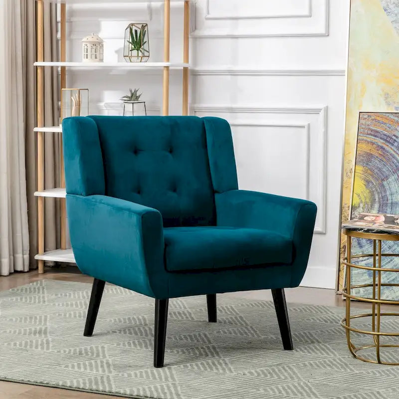 Poltrona Accent in velluto con schienale ergonomico, seduta singola, colori multipli