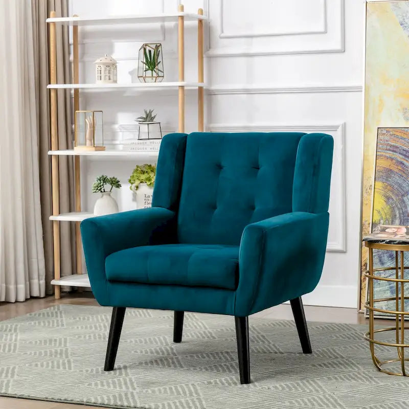 Poltrona Accent in velluto con schienale ergonomico, seduta singola, colori multipli