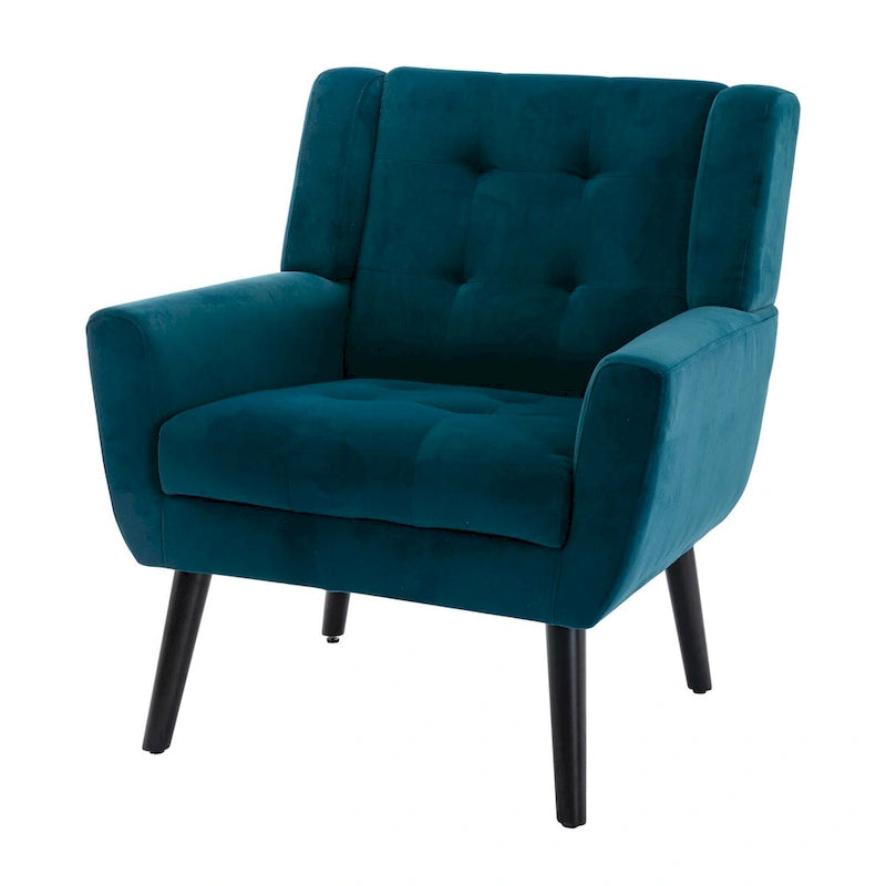 Poltrona Accent in velluto con schienale ergonomico, seduta singola, colori multipli
