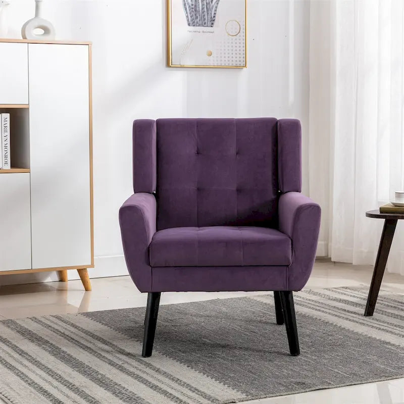 Poltrona Accent in velluto con schienale ergonomico, seduta singola, colori multipli