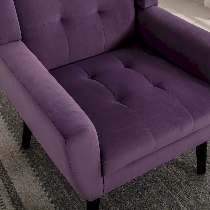 Poltrona Accent in velluto con schienale ergonomico, seduta singola, colori multipli