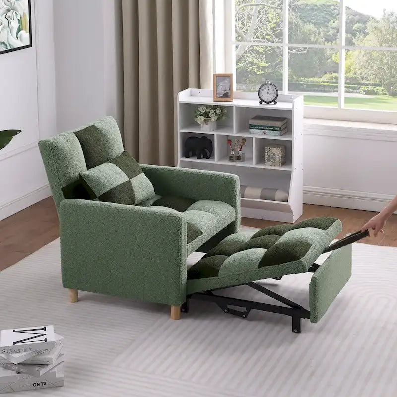 Divano Letto Convertibile, Poltrona Letto Reclinabile Regolabile 3-in-1, Singolo