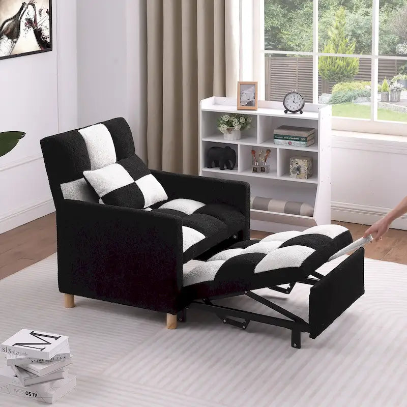 Divano Letto Convertibile, Poltrona Letto Reclinabile Regolabile 3-in-1, Singolo