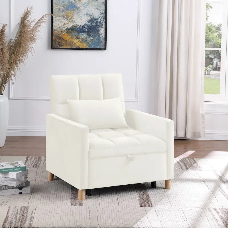 Divano Letto Convertibile, Poltrona Letto Reclinabile Regolabile 3-in-1, Singolo