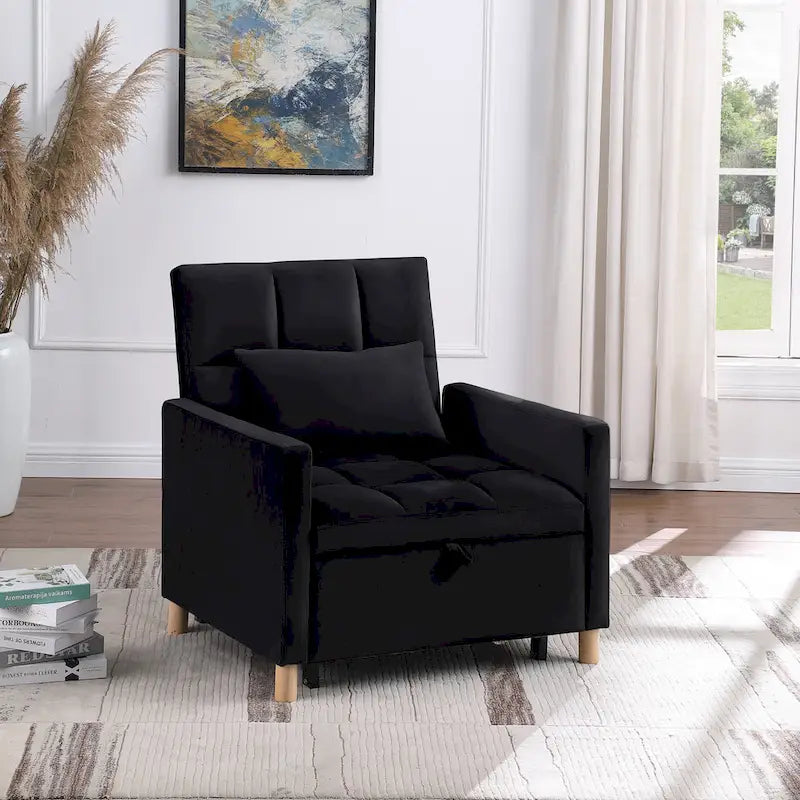 Divano Letto Convertibile, Poltrona Letto Reclinabile Regolabile 3-in-1, Singolo